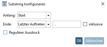 Substring konfigurieren