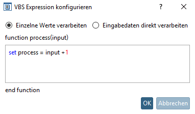 "VBS Expression" konfigurieren