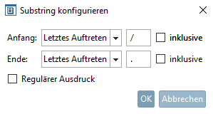 "Substring" konfigurieren