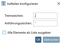 "Aufteilen" konfigurieren