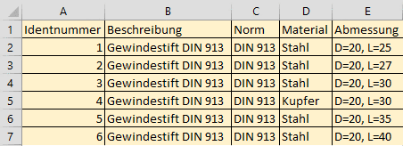 Beispiel bei dem die Angabe eines Separators sinnvoll ist.