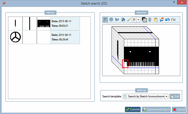 Skizzen im Skizzierer