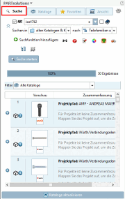 Registerseite "Suche [Search]"