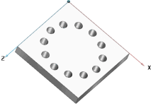 Rotationsmuster mit Bohrungen