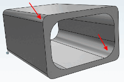 Rohr mit "!Kantenradius [Edge radius]" (außen) und "Kantenradius innen [Inner edge radius]"