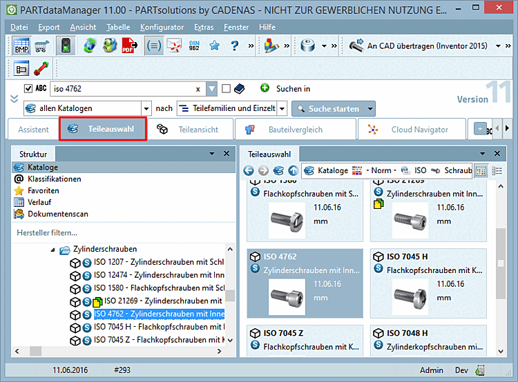 PARTdataManager - Teileansicht [Part view]