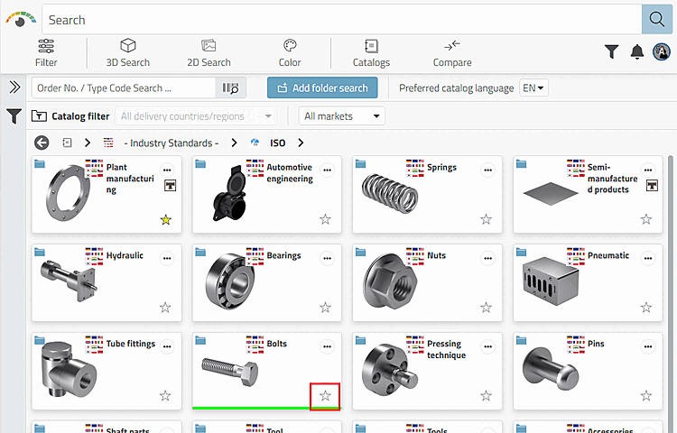 Beispiel: Verzeichnis als Favorit markieren