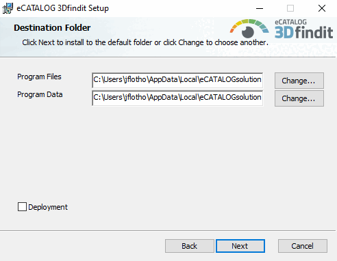 Destination Folder (1. Dialog)
