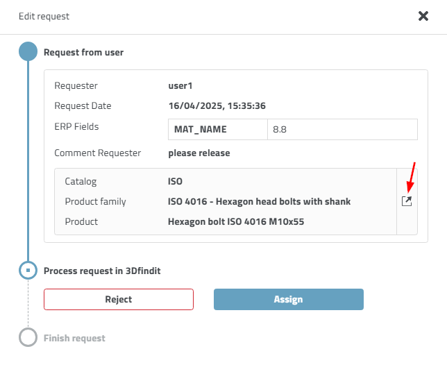 Dialog "Edit request"