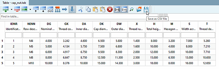 Fundort der Schaltfläche in der Software