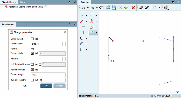 Gewinde: Parameter bestimmen