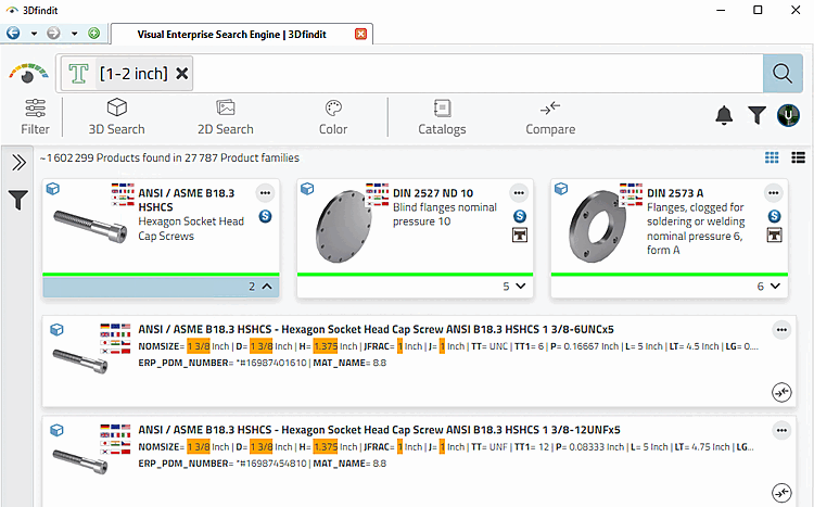 3Dfindit: Ergebnis in inch