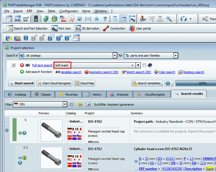 The one term aims to score hits in a project file, the other in the link database.
