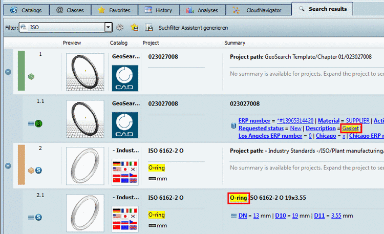 Search with "gasket OR o-ring"
