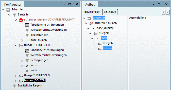 Docking window: Configurator and Assembly