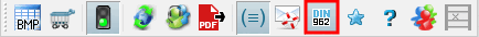 Standard toolbar: DIN 962 button