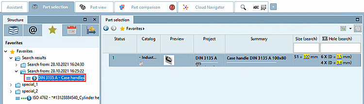 The same information when calling from favorites