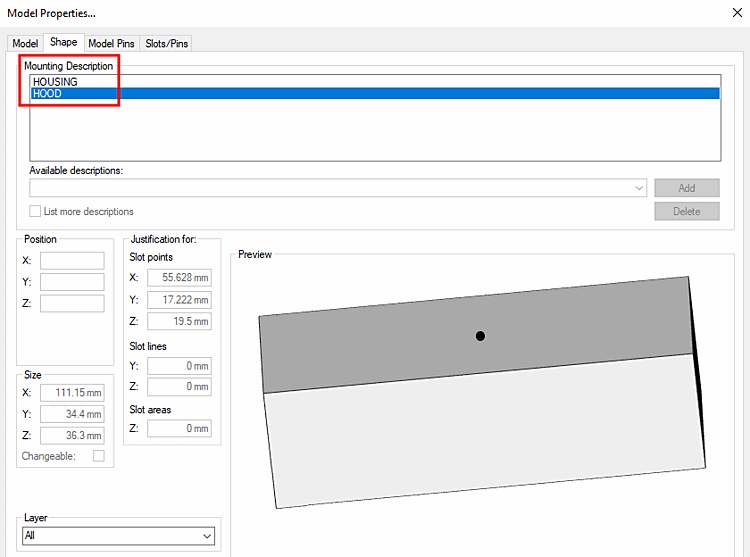 "Mounting Description " in Zuken E3.