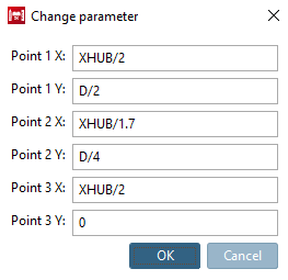 Positioning the points along the help line