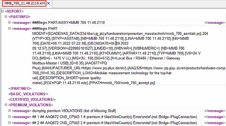 XMLREPORTS -> xml file of a product (article)