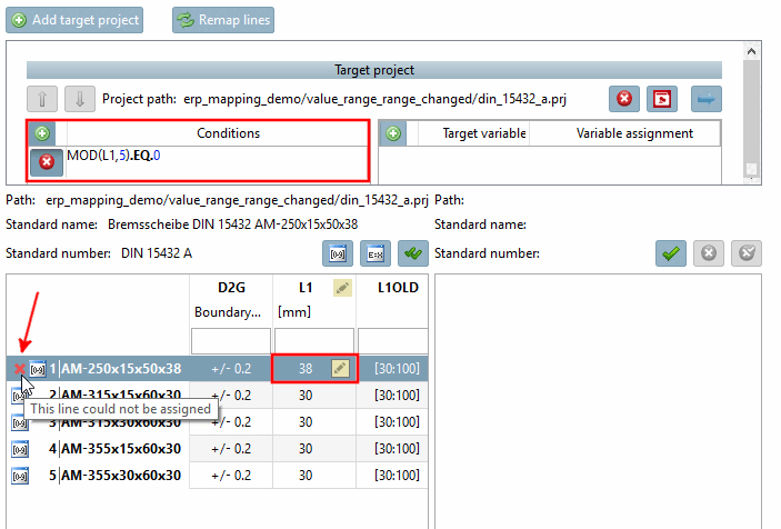 Tooltip "This line could not be assigned [This line could not be assigned] "