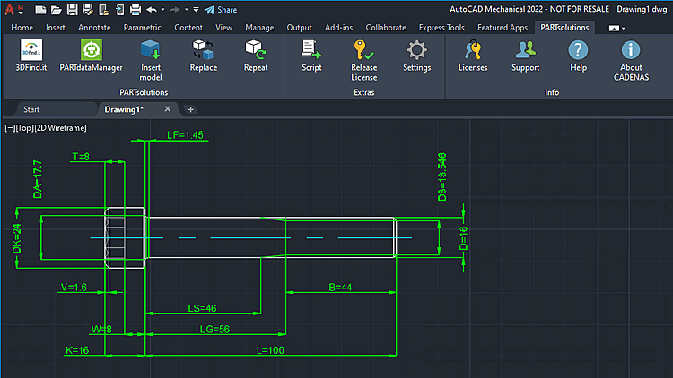 2D derivation in AutoCAD
