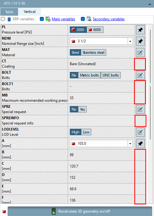PARTdataManager: List field selection hidden