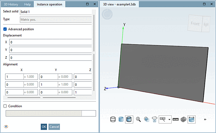 Matrix positioning without rotation