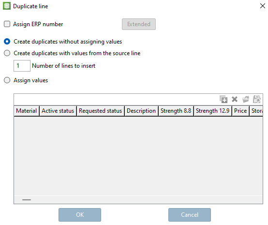 Create duplicates without assigning values