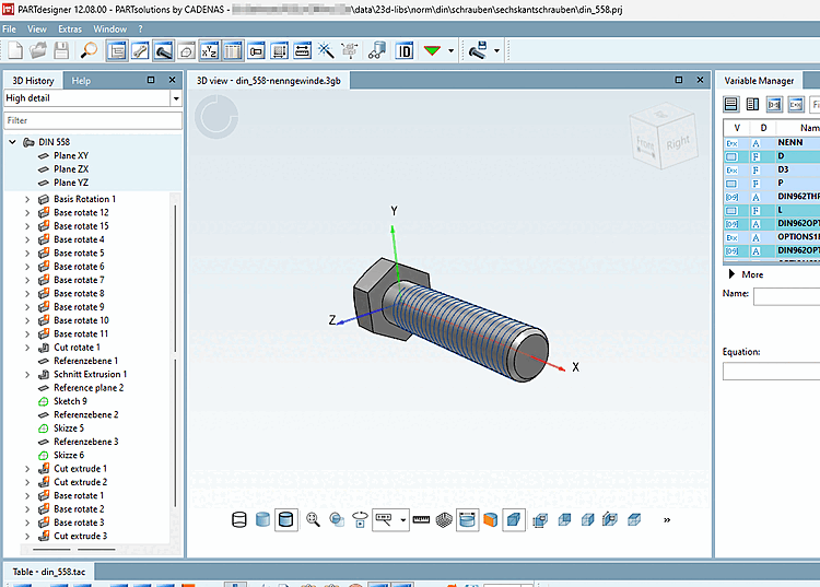 PARTdesigner geometry view