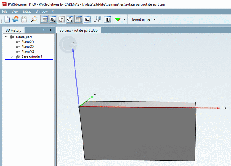 New orientation of coordinate system