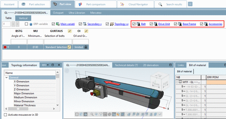 Variable groups in PARTdataManager