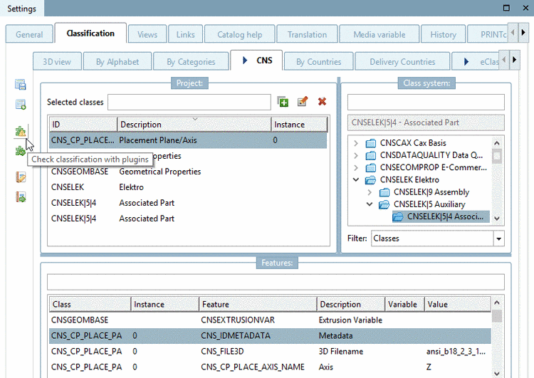 Check classification with plugins