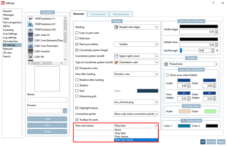 Elements tabbed page