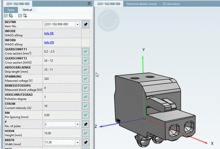 PARTdataManager: Variable P: Polzahl (No. of poles):2