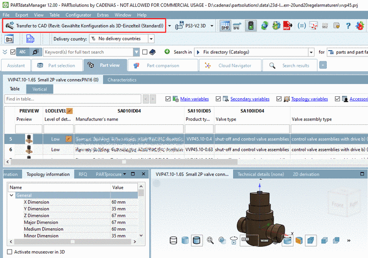 Export e.g. with "Export to CAD (Revit: Selected Configuration As Single Part Export (Default))"