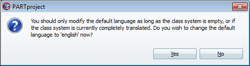 Warning at change of language