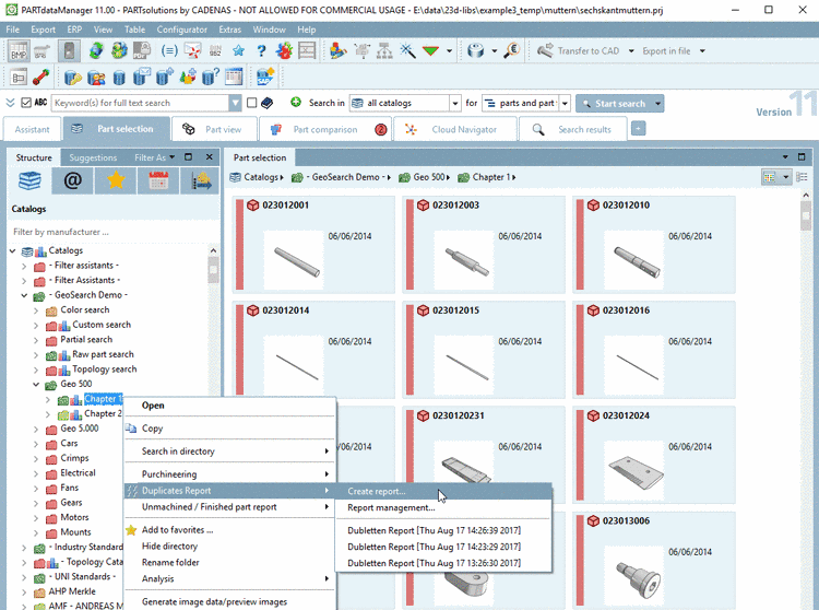 Call up Duplicate Report