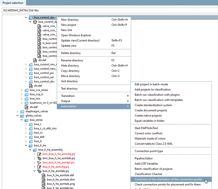 Dialog box "Correction of the direction of the BIM connection points"