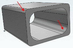Pipe with "!Edge radius" (outer) and "Inner edge radius"