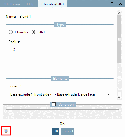 "Chamfer/Fillet" docking window