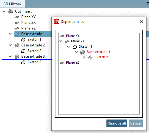 Dialog box "Dependencies"