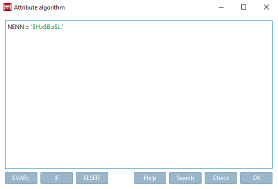 "Attribute algorithm" dialog box