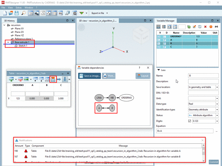 Recursive dependency -> Error