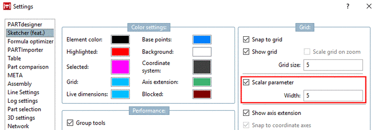 "Scalar parameters" enabled