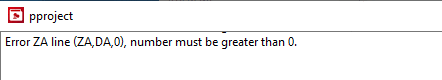Error ZA line (ZA,DA,0), number must be greater than 0.