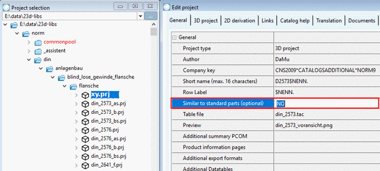 Similar to standard parts (optional)