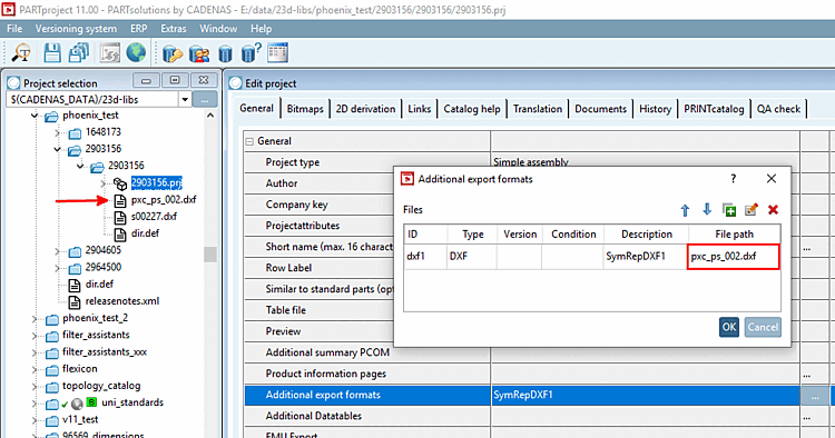 Example using Phoenix Contact 2903156.prj -> Integration of the DXF file
