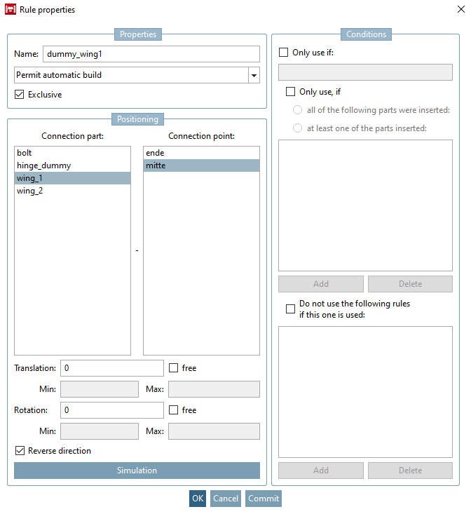 Properties of the rule [Rule properties] " dialog box