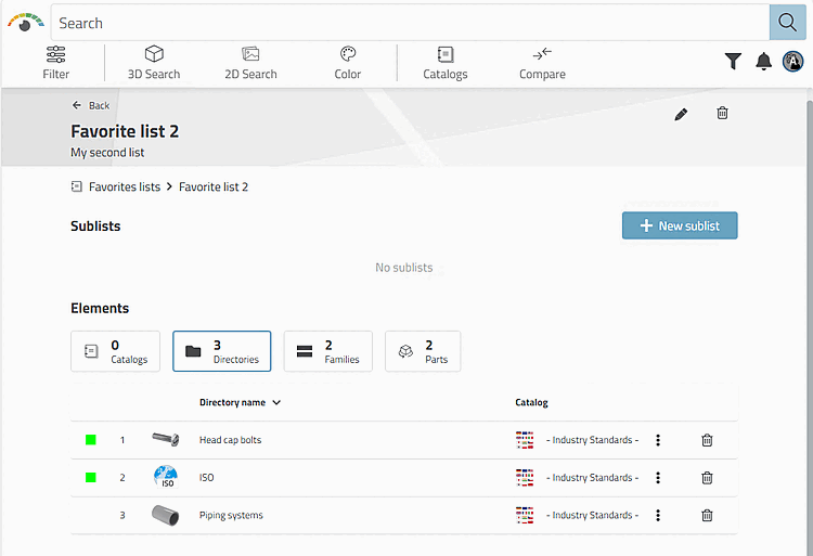The "Directories" category is selected here as an example.